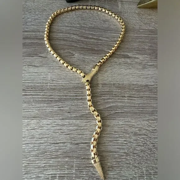 Free People Gold Snake Necklace - Picture 3 of 6